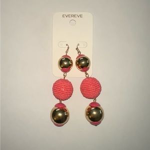 Evereve Pink & Gold Bubble Drop Earrings